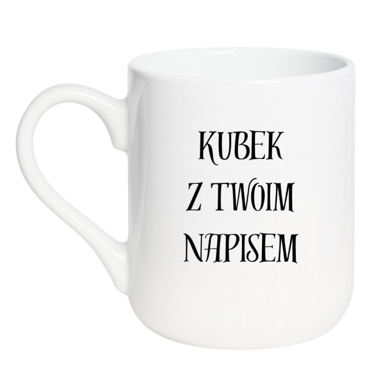 Kubek personalizowany – zrób własny napis w eleganckiej czcionce