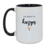 Kubek duży biało-czarny 450 ml z nadrukiem – kubek dla kuzyna, świetny na poranną kawę.