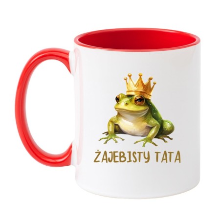 Kubek biało-czerwony 330 ml z nadrukiem – śmieszny kubek z grafiką, idealny pomysł na prezent.
