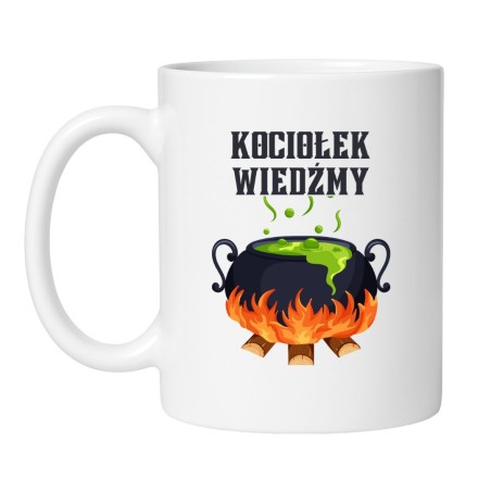 Kubek z napisem Kociołek Wiedźmy – gadżet dla fanek magii