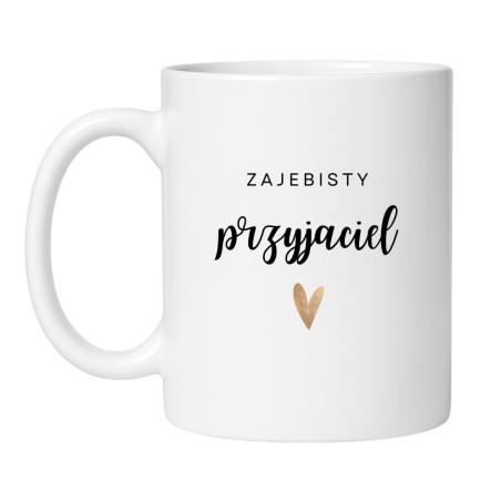 Śmieszny kubek biały 330 ml z nadrukiem – humorystyczny motyw dla kumpla, idealny do kawy.