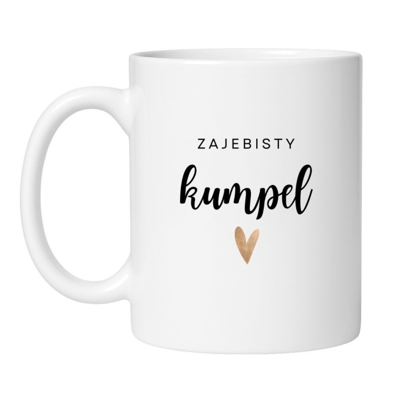 Śmieszny kubek biały 330 ml z nadrukiem – zabawny kubek dla kumpla, idealny do kawy.