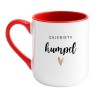 Kubek elegancki biało-czerwony 330 ml z napisem – kubek dla przyjaciela, sprawdź bestseller.