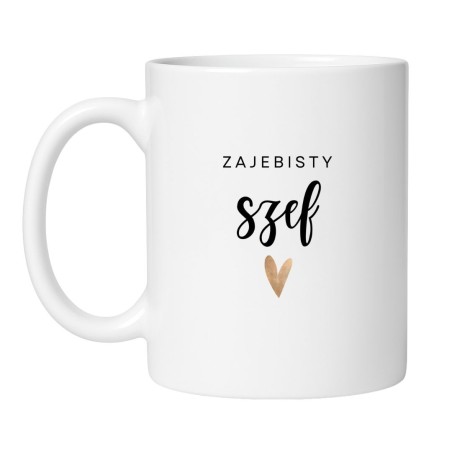 Śmieszny kubek biały 330 ml z nadrukiem – humorystyczny motyw dla szefa, idealny do biura.