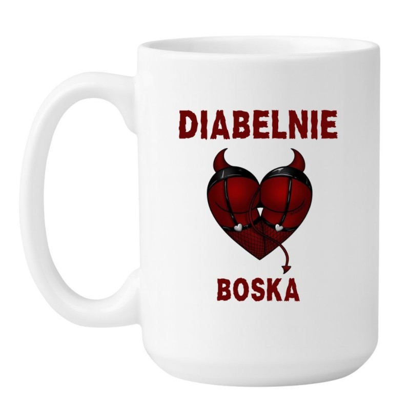 Duży kubek z motywem diablicy – kobiecy humor