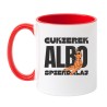 Kubek z napisem Cukierek albo spierdalaj – czarny humor