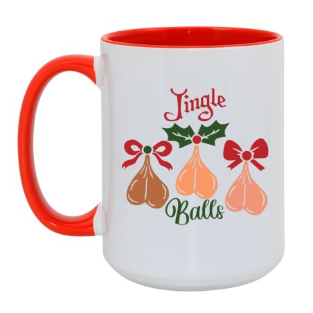 Kubek Jingle Balls – biało czerwony 450 ml