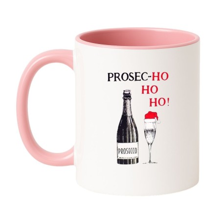Kubek biały z butelką prosecco śmieszny gadżet świąteczny