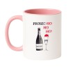 Kubek biały z butelką prosecco śmieszny gadżet świąteczny