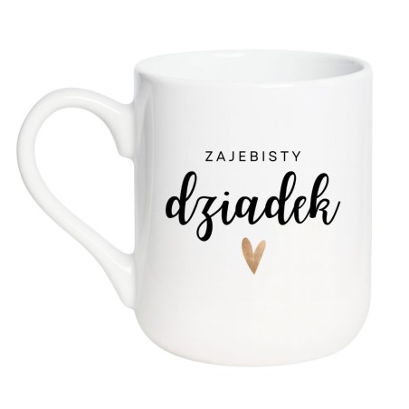 Kubek elegancki biały 330 ml z napisem – stylowy kubek z nadrukiem dla dziadka, sprawdź bestseller.