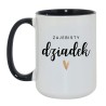 Kubek duży biało-czarny 450 ml z napisem – kubek z nadrukiem dla dziadka, zabawny upominek.