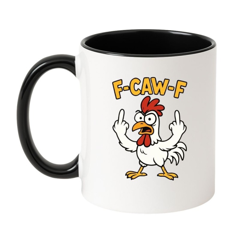 Kubek ceramiczny z kurą i napisem F-CAW-F hit sezonu