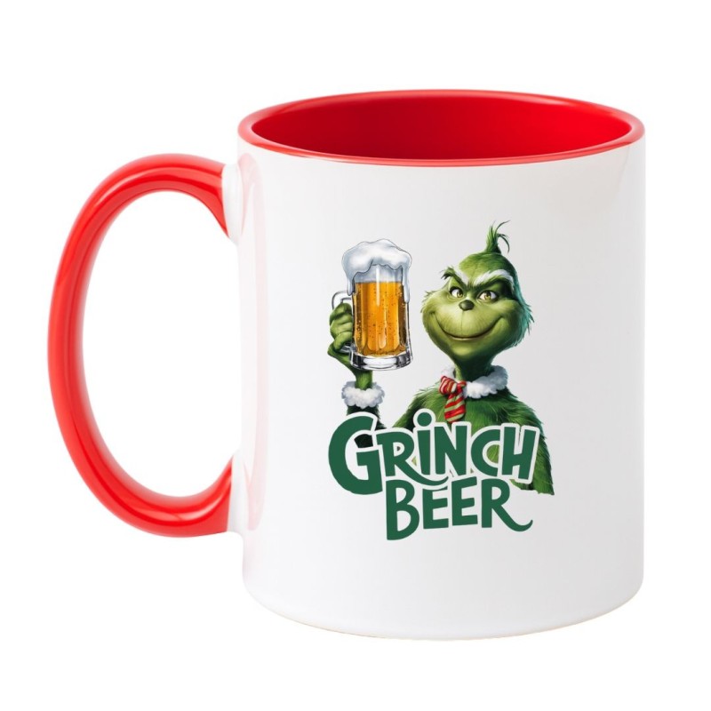 Kubek z nadrukiem Grinch Beer idealny prezent pod choinkę