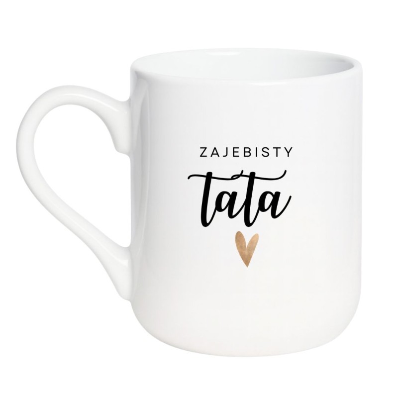 Kubek elegancki biały 330 ml z napisem – stylowy kubek z nadrukiem dla taty, sprawdź bestseller.