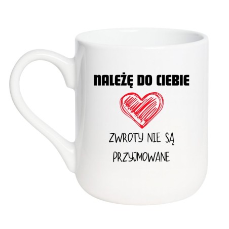 Kubek elegancki biały 330 ml z nadrukiem romantycznym – wyjątkowy prezent dla chłopaka lub dziewczyny.