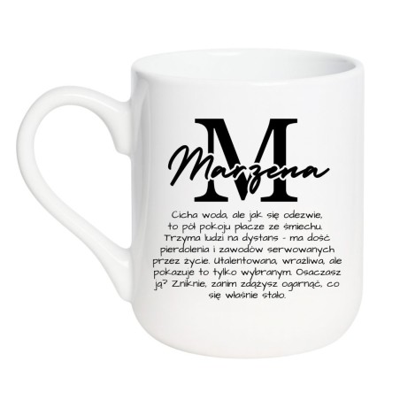Kubek elegancki biały 330 ml z napisem bez cenzury – śmieszny kubek z humorem, must-have dla fanów kawy.