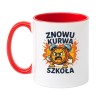 Kubek biało-czerwony 330 ml z nadrukiem bez cenzury – śmieszny kubek do kawy, doskonały prezent bez cenzury.