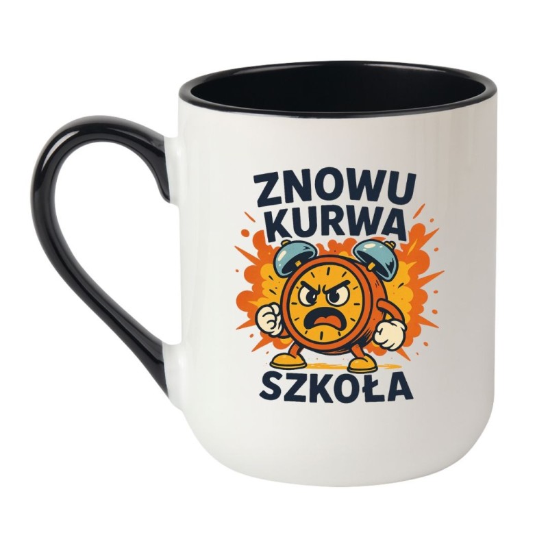 Kubek elegancki biało-czarny 330 ml z nadrukiem bez cenzury – śmieszny kubek z napisem, chamski kubek bez cenzury.