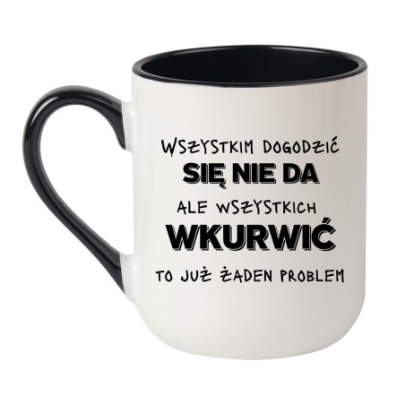 Kubek elegancki biało-czarny 330 ml z nadrukiem bez cenzury – śmieszny kubek z napisem, idealny do biura.