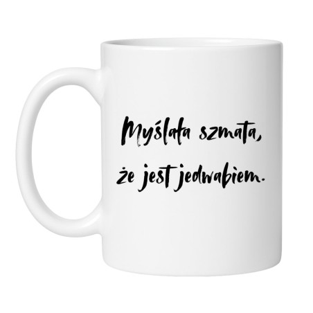 Śmieszny kubek biały 330 ml z wulgarnym napisem – chamski kubek bez cenzury, gadżet dla odważnych.