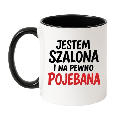 Kubek biało-czarny 330 ml z nadrukiem – śmieszny kubek z wulgarnym napisem, gadżet dla ludzi z dystansem.