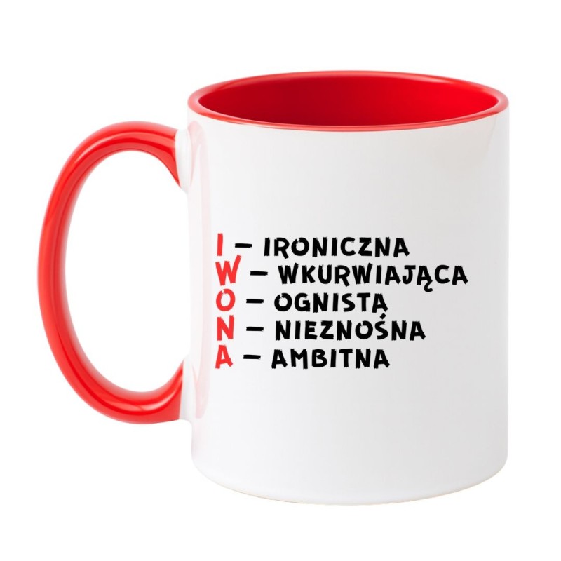 śmieszny kubek iwona do pracy szkoły biura must have