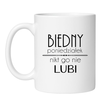 Śmieszny kubek biały 330 ml z humorystycznym nadrukiem – idealny do biura