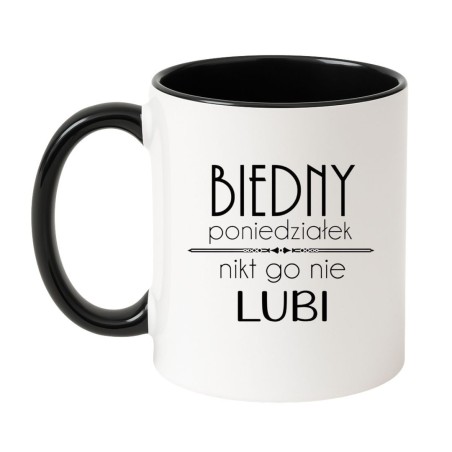 Kubek biało-czarny 330 ml z humorystycznym wzorem – śmieszny kubek na prezent