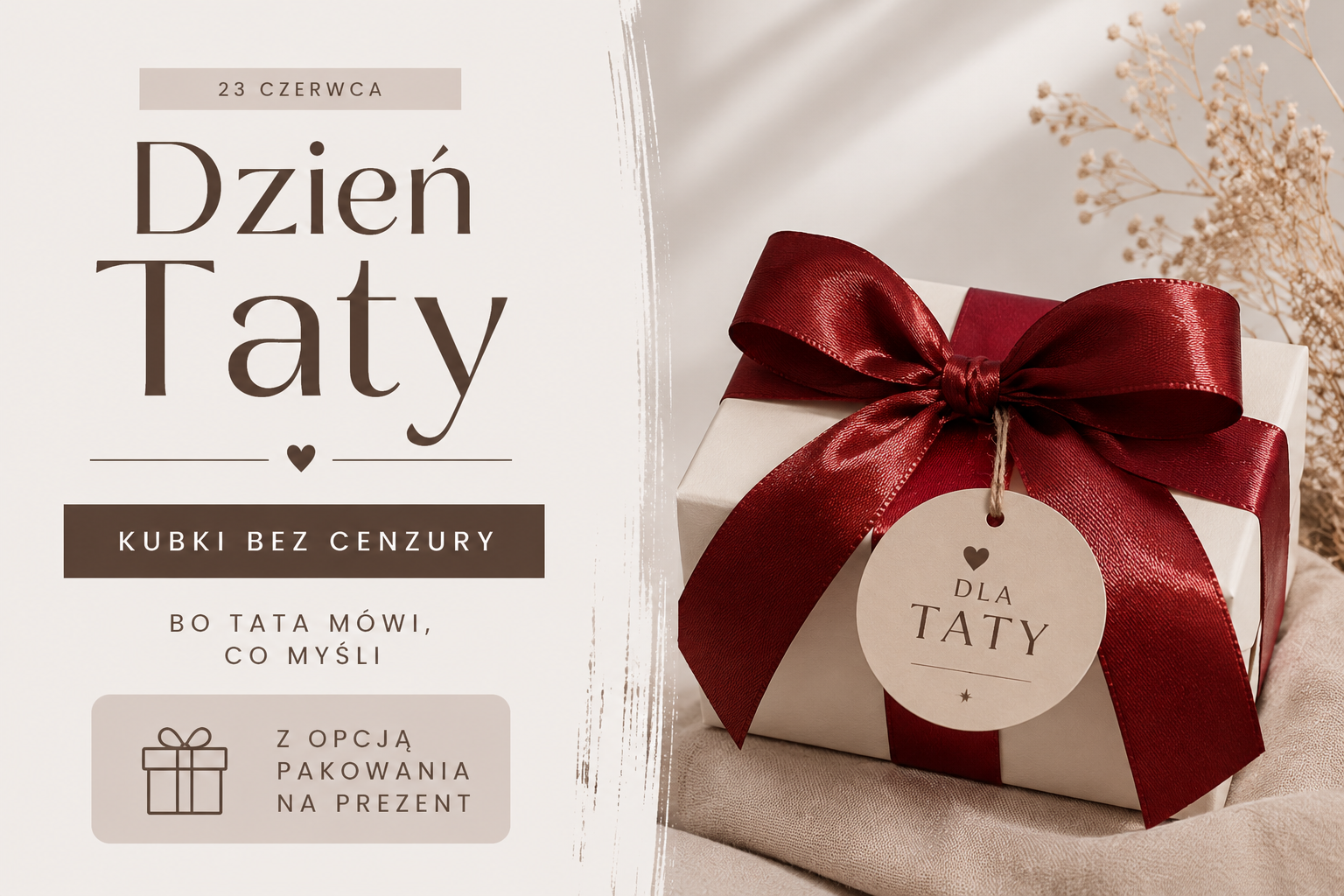 Kubki dla taty na dzień ojca z pakowaniem na prezent 
